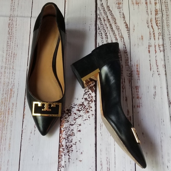 Tory Burch GiGi Leather Pointed Toe Pumps Black - Picture 7 of 15